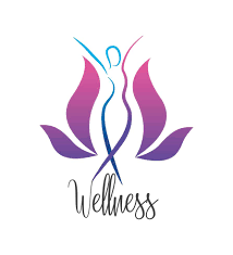 Wellness Logo, Women figure in between plant